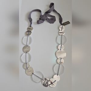 Chico's Silver and Gray Statement Necklace